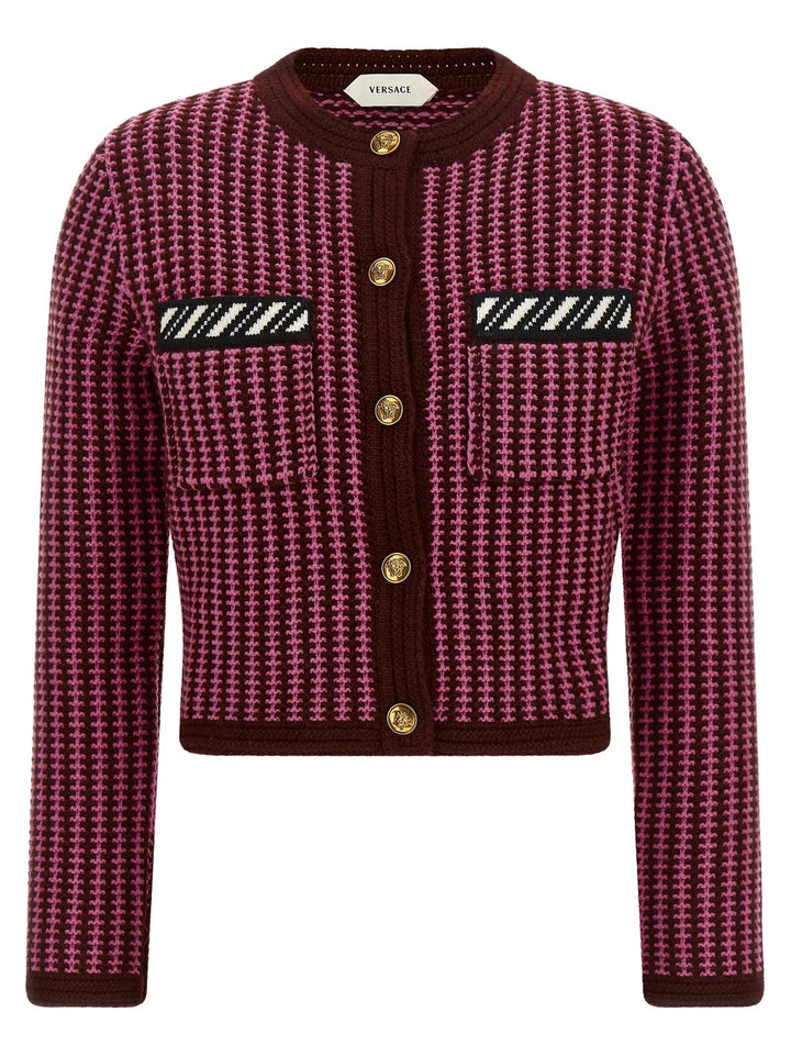 Versace Sample Sale | Versace Multicolor Virgin Wool Cardigan - | Designer outlet