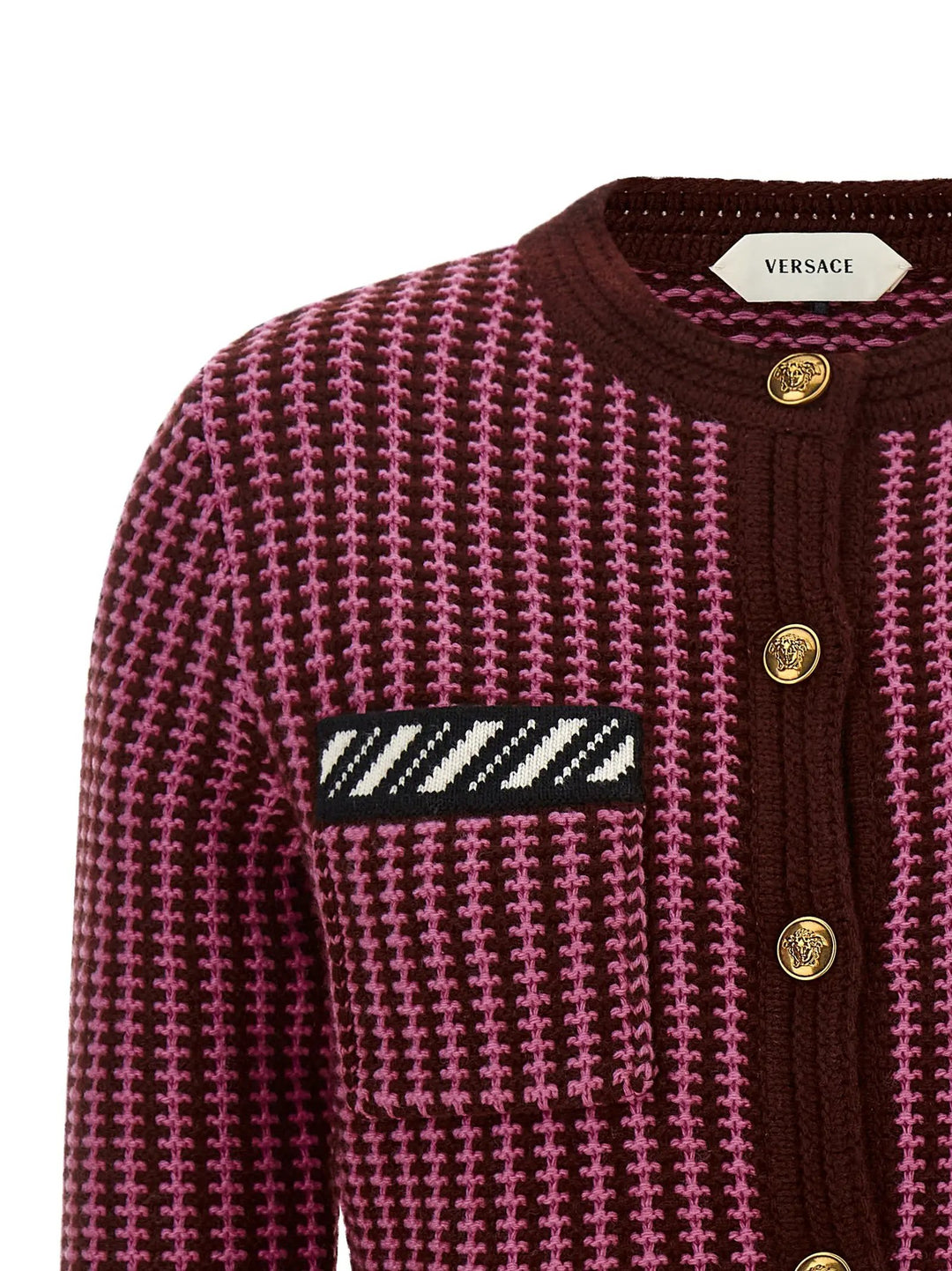 Versace Sample Sale | Versace Multicolor Virgin Wool Cardigan - | Designer outlet