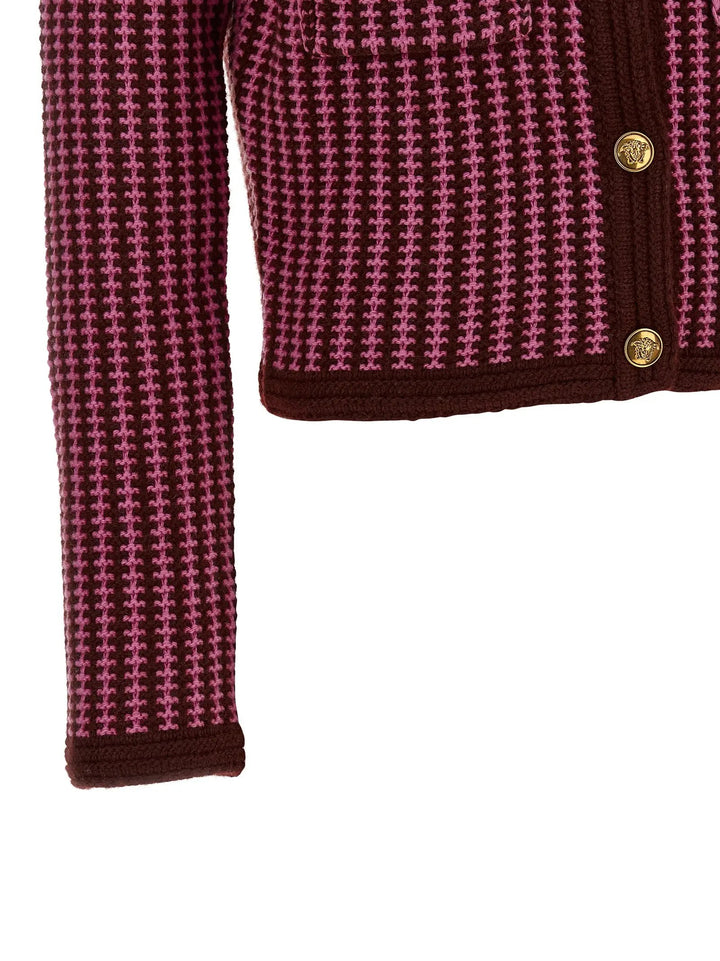 Versace Sample Sale | Versace Multicolor Virgin Wool Cardigan - | Designer outlet