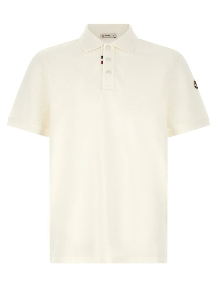 Moncler Sample Sale | Moncler White Cotton Polo Shirt - | Designer outlet
