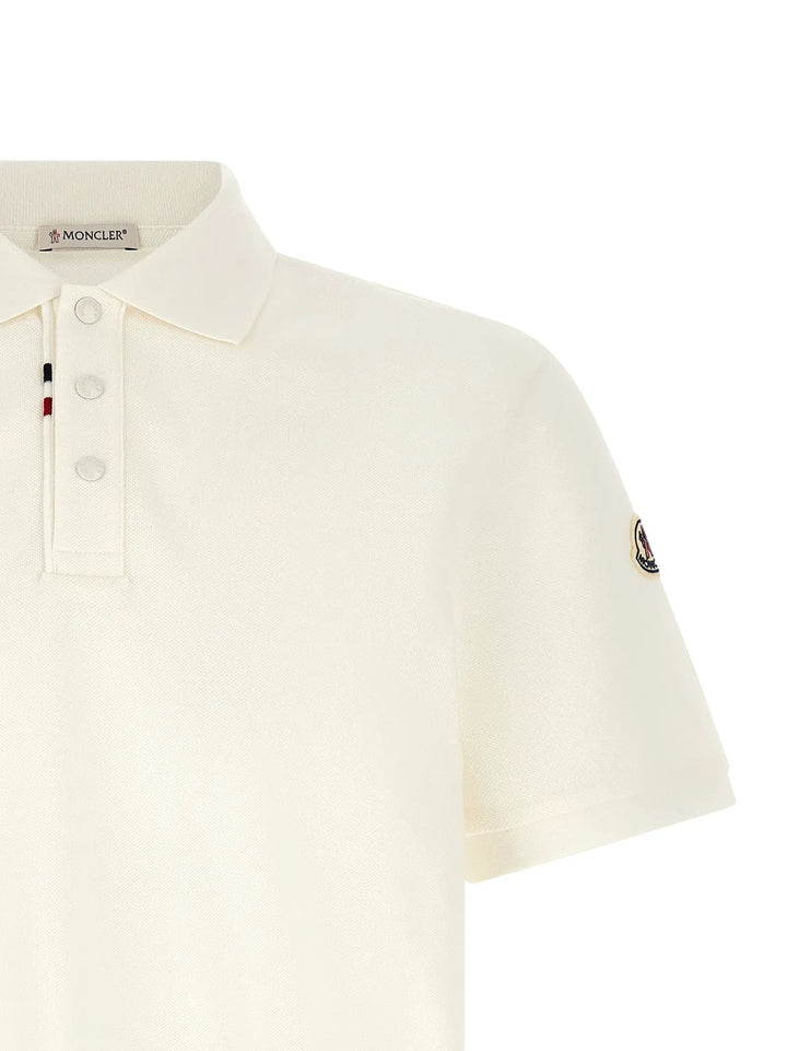 Moncler Sample Sale | Moncler White Cotton Polo Shirt - | Designer outlet