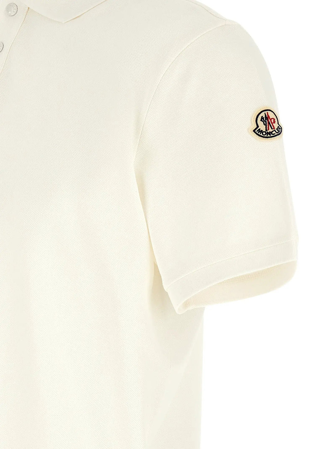 Moncler Sample Sale | Moncler White Cotton Polo Shirt - | Designer outlet