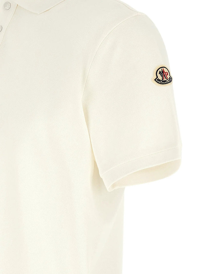 Moncler Sample Sale | Moncler White Cotton Polo Shirt - | Designer outlet