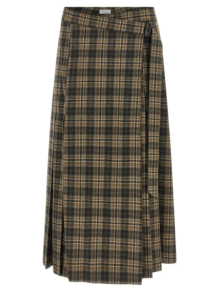 Brunello Cucinelli Sample Sale | Brunello Cucinelli Brown Virgin Wool Mini Skirt - | Designer outlet