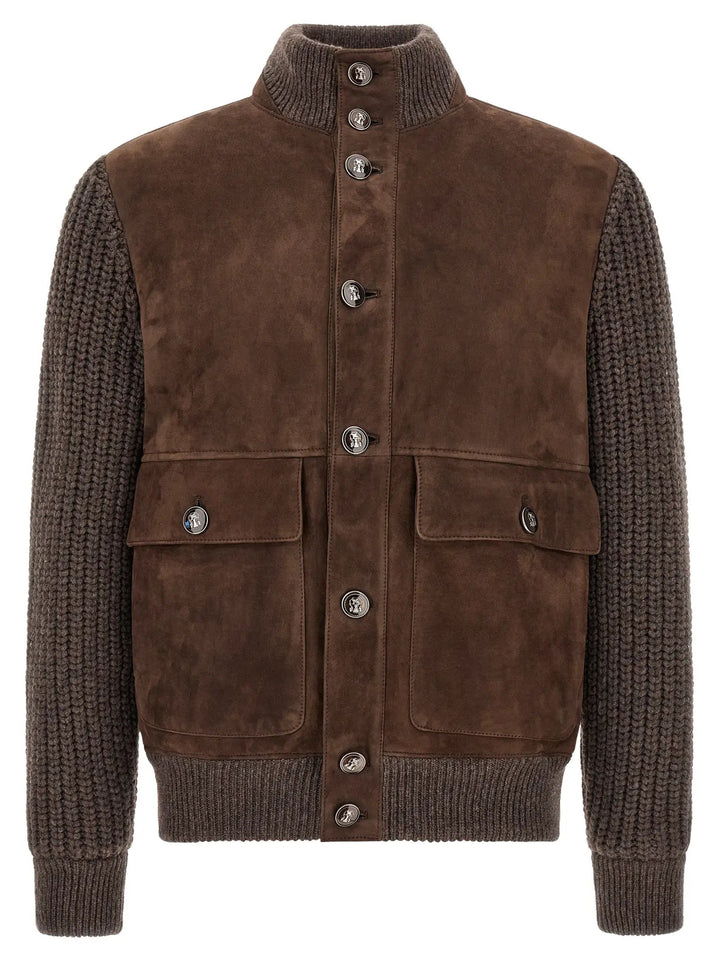 Brunello Cucinelli Sample Sale | Brunello Cucinelli Brown Lamb Leather Leather Jacket - | Designer outlet