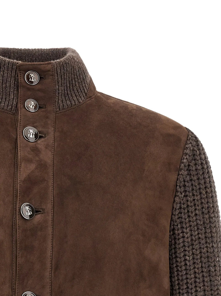 Brunello Cucinelli Sample Sale | Brunello Cucinelli Brown Lamb Leather Leather Jacket - | Designer outlet