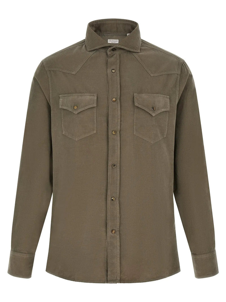 Brunello Cucinelli Sample Sale | Brunello Cucinelli Bicolor Cotton Blouse - | Designer outlet