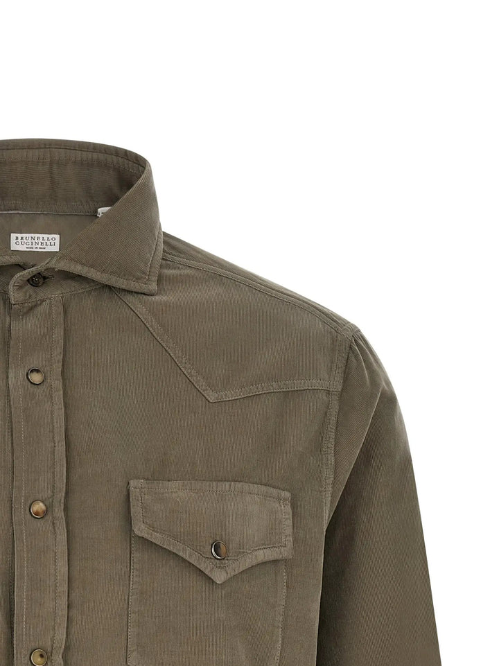 Brunello Cucinelli Sample Sale | Brunello Cucinelli Bicolor Cotton Blouse - | Designer outlet