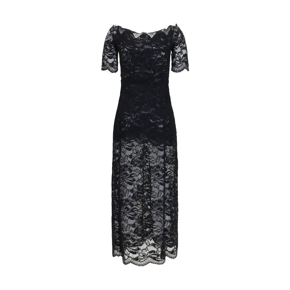 Rabanne Sample Sale | Rabanne Black Polyamide Long Dress - | Designer outlet
