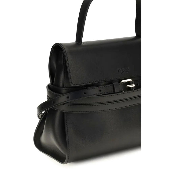 Moschino Sample Sale | Moschino Black Calf Leather Bos Taurus Shoulder Bag - | Designer outlet