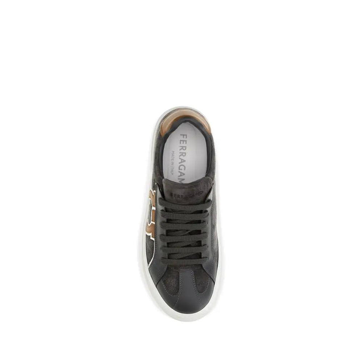 Ferragamo Sample Sale | Ferragamo Gray Suede Leather Low Top Sneakers - | Designer outlet