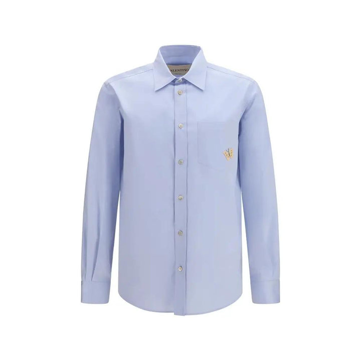 Valentino Garavani Sample Sale | Valentino Garavani Blue Cotton Dress Shirt - | Designer outlet