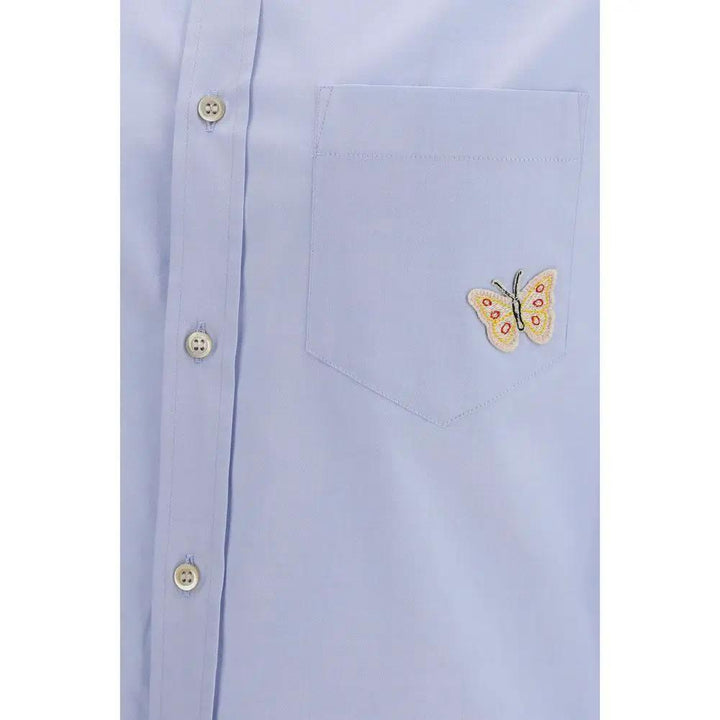 Valentino Garavani Sample Sale | Valentino Garavani Blue Cotton Dress Shirt - | Designer outlet