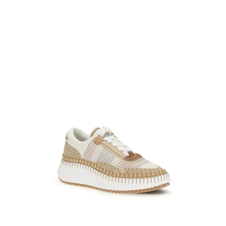 Chloé Sample Sale | Chloé Beige Nylon Athletic Sneakers - | Designer outlet