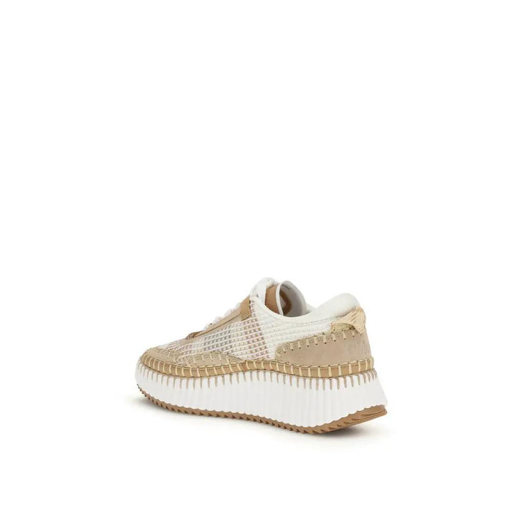 Chloé Sample Sale | Chloé Beige Nylon Athletic Sneakers - | Designer outlet