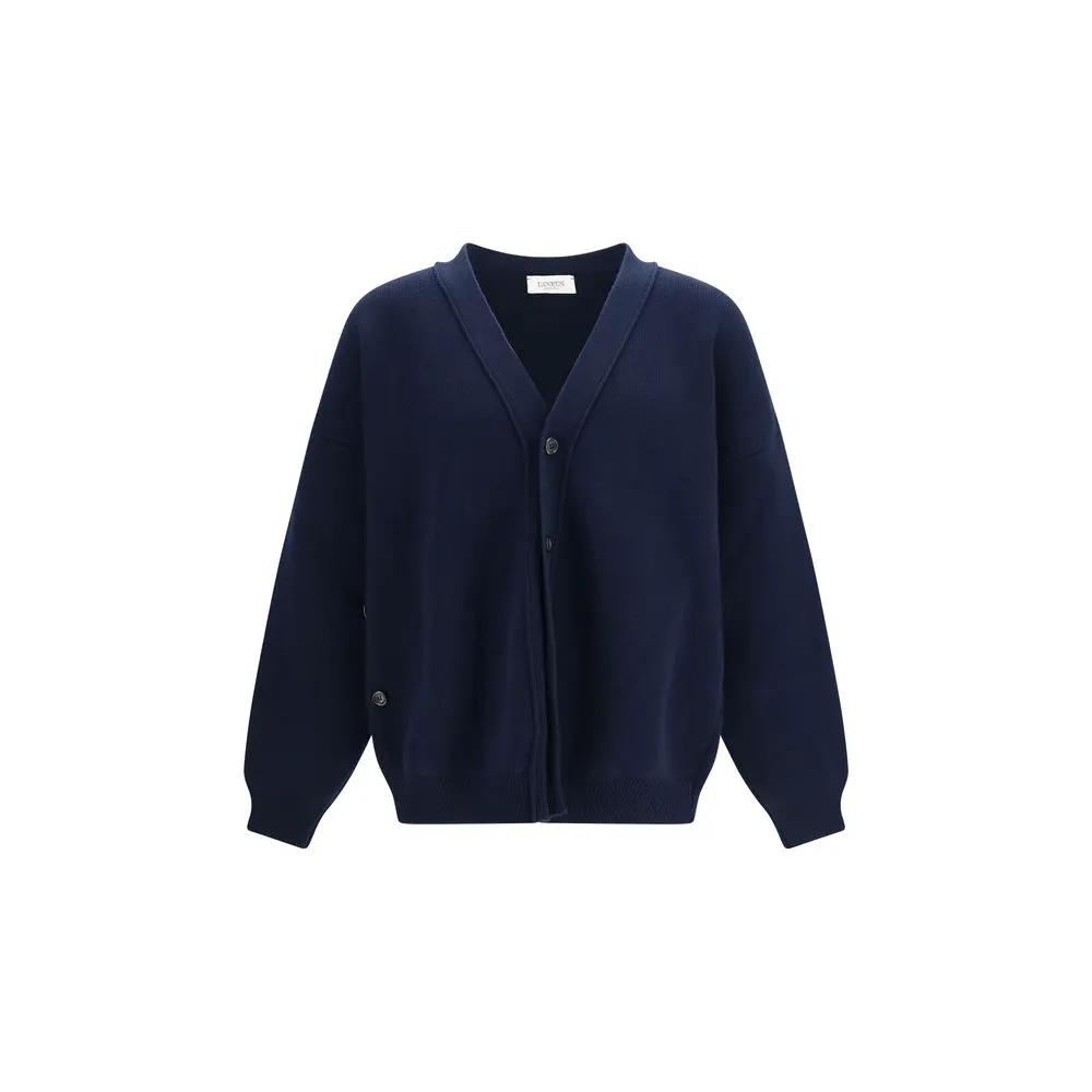 Laneus Sample Sale | Laneus Blue Wool Oves Aries Cardigan - | Designer outlet