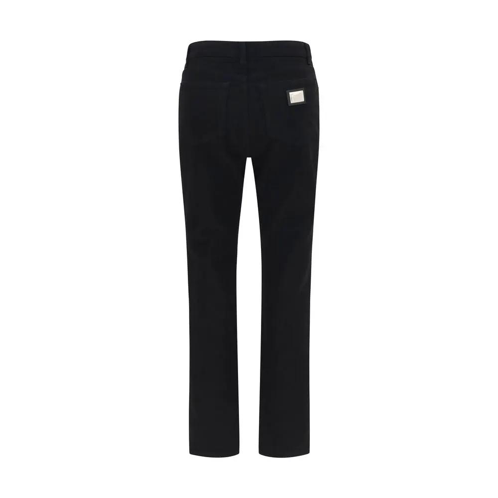 Dolce &amp; Gabbana Sample Sale | Dolce &amp; Gabbana Black Cotton Straight-Leg Jeans - | Designer outlet