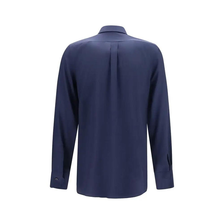 Dolce &amp; Gabbana Sample Sale | Dolce &amp; Gabbana Blue Silk Dress Shirt - | Designer outlet