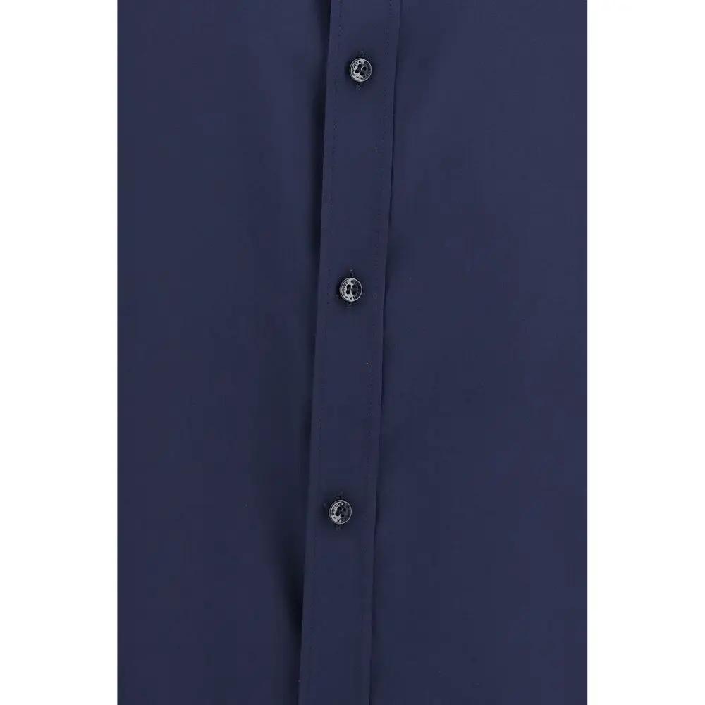 Dolce &amp; Gabbana Sample Sale | Dolce &amp; Gabbana Blue Silk Dress Shirt - | Designer outlet