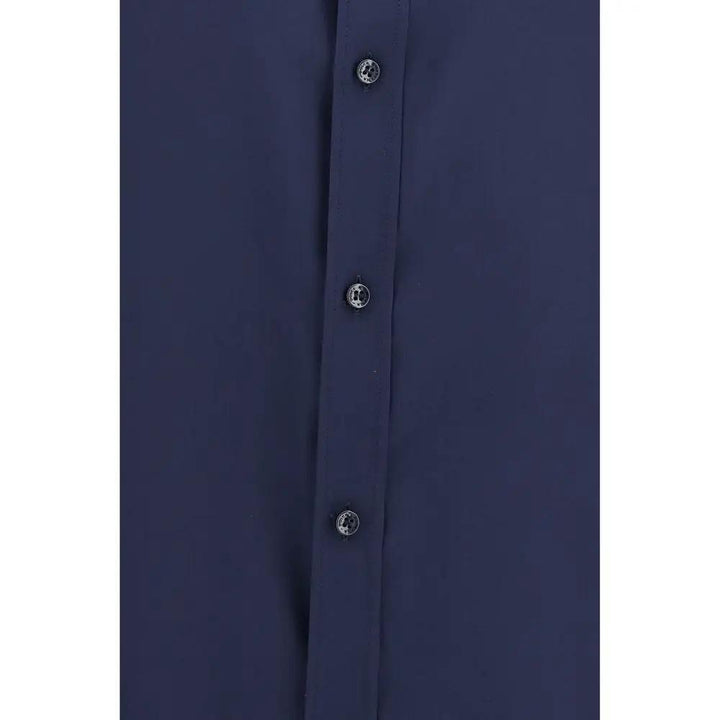 Dolce &amp; Gabbana Sample Sale | Dolce &amp; Gabbana Blue Silk Dress Shirt - | Designer outlet