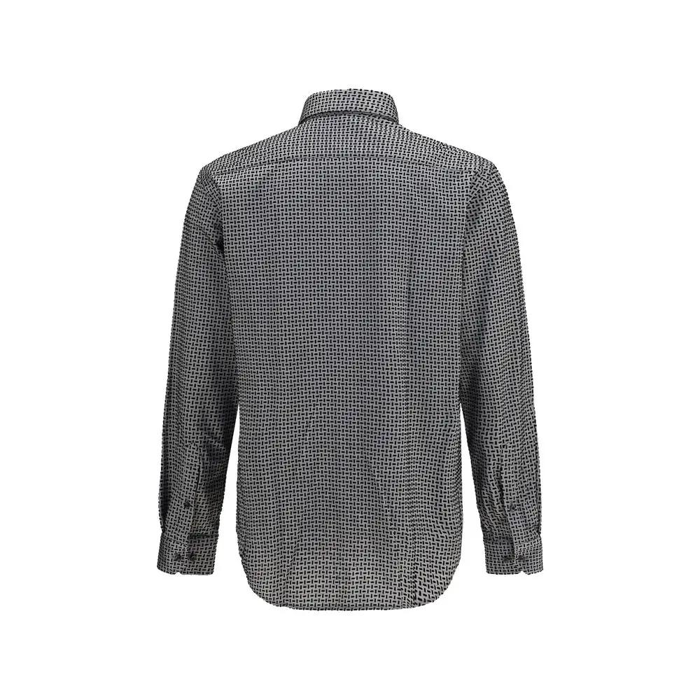 Giorgio Armani Sample Sale | Giorgio Armani Gray Cotton Pattern Shirt - | Designer outlet