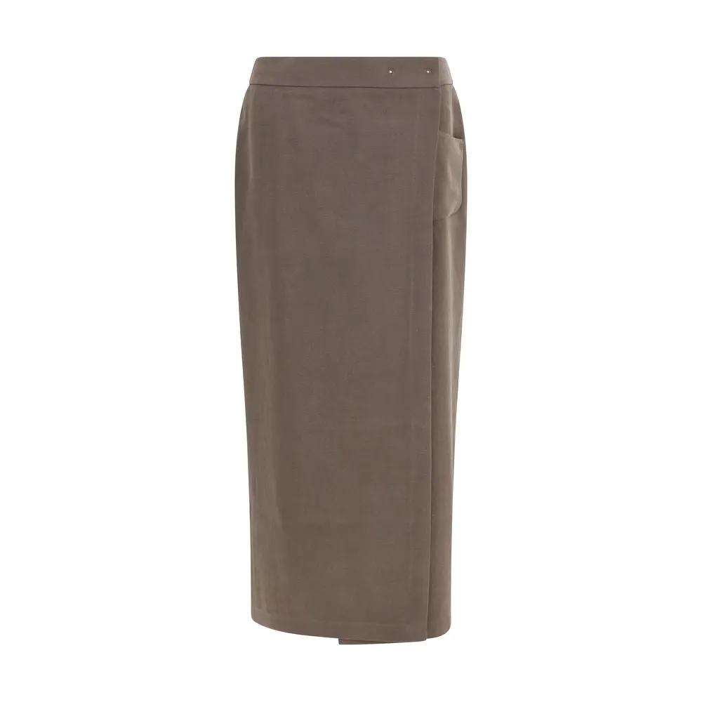 Giorgio Armani Sample Sale | Giorgio Armani Brown Silk Long Skirt - | Designer outlet