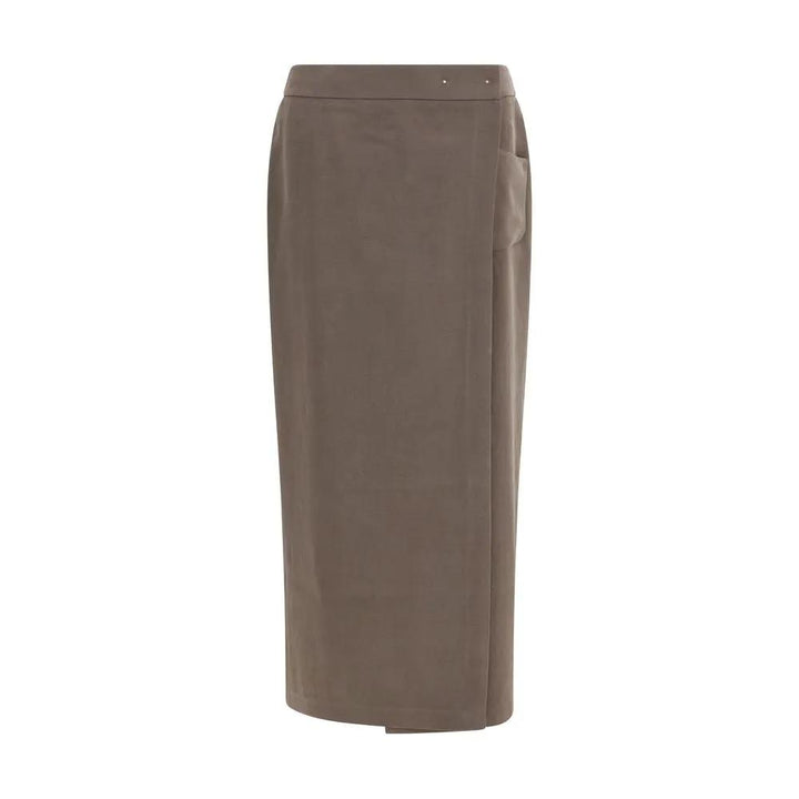 Giorgio Armani Sample Sale | Giorgio Armani Brown Silk Long Skirt - | Designer outlet