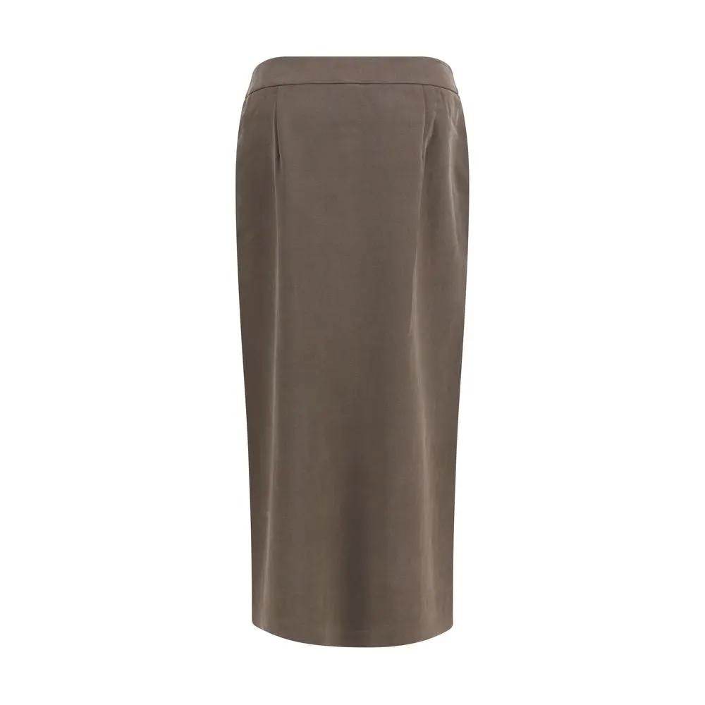 Giorgio Armani Sample Sale | Giorgio Armani Brown Silk Long Skirt - | Designer outlet