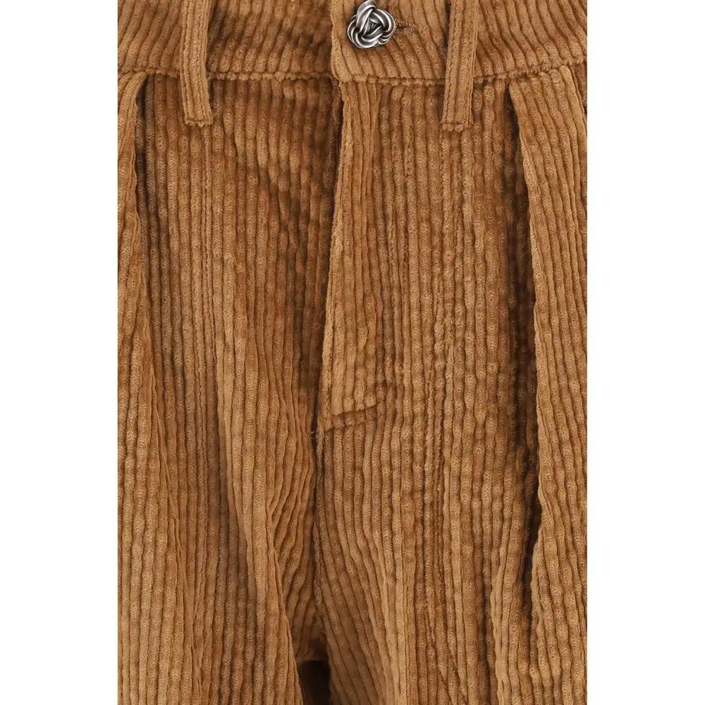Kristina Ti Sample Sale | Kristina Ti Brown Cotton Casual Pants - | Designer outlet
