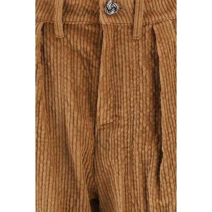 Kristina Ti Sample Sale | Kristina Ti Brown Cotton Casual Pants - | Designer outlet