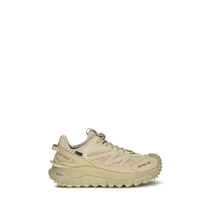 Moncler Sample Sale | Moncler Beige Calf Leather Bos Taurus Athletic Sneakers - | Designer outlet