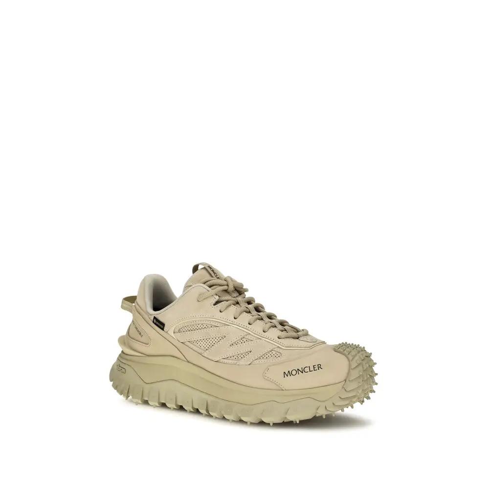 Moncler Sample Sale | Moncler Beige Calf Leather Bos Taurus Athletic Sneakers - | Designer outlet