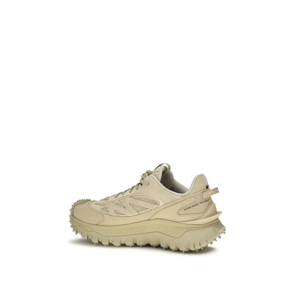 Moncler Sample Sale | Moncler Beige Calf Leather Bos Taurus Athletic Sneakers - | Designer outlet