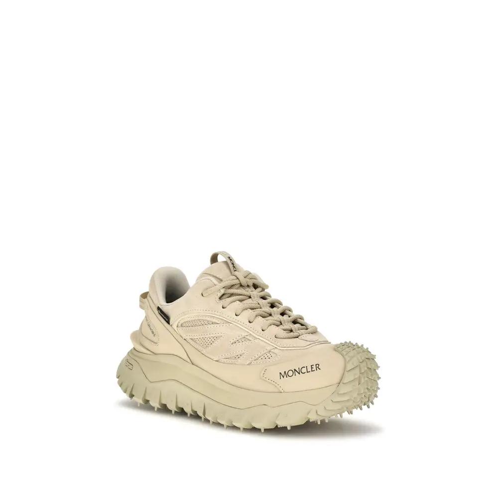 Moncler Sample Sale | Moncler Beige Calf Leather Bos Taurus Athletic Sneakers - | Designer outlet