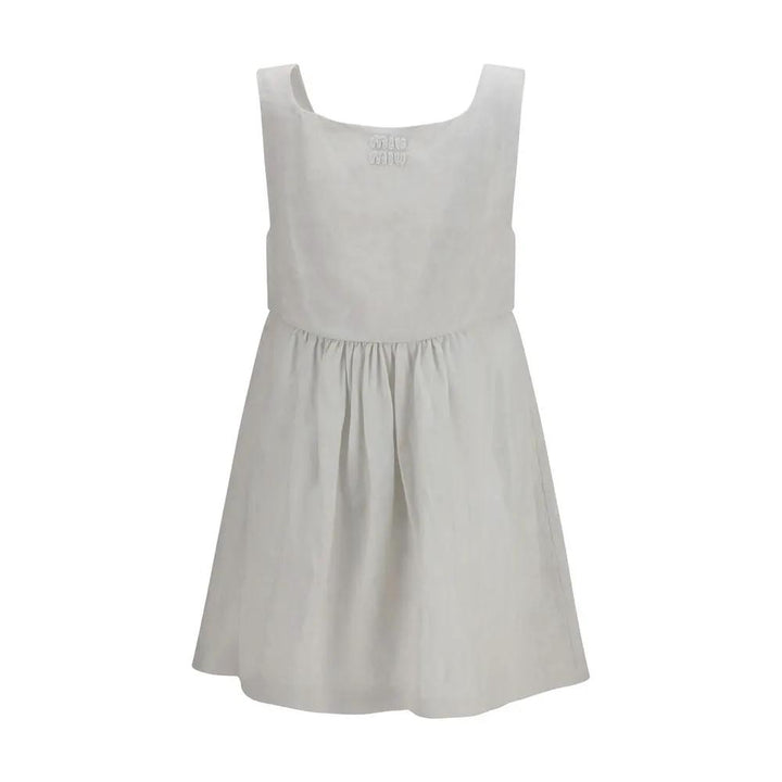 Miu Miu Sample Sale | Miu Miu White Linen Casual Dress - | Designer outlet