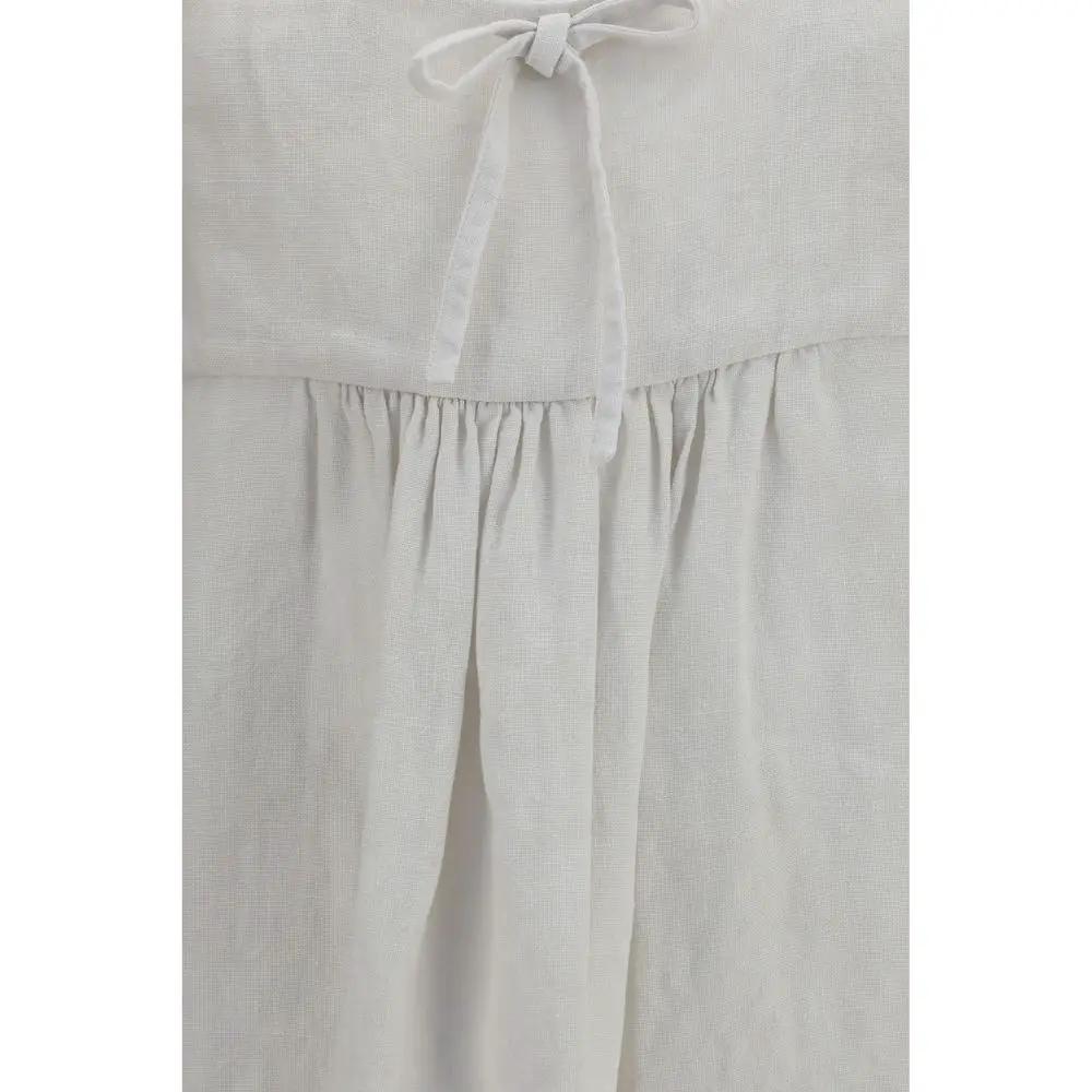 Miu Miu Sample Sale | Miu Miu White Linen Casual Dress - | Designer outlet