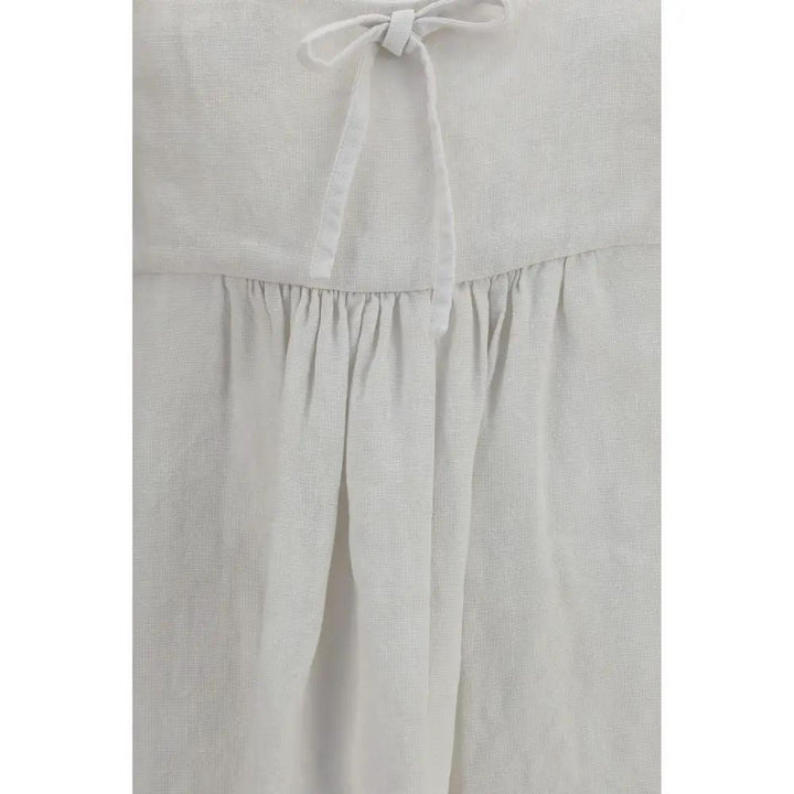 Miu Miu Sample Sale | Miu Miu White Linen Casual Dress - | Designer outlet