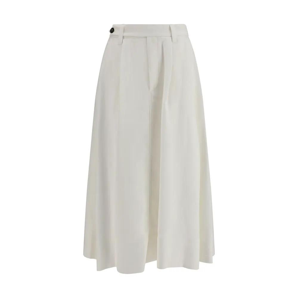 Brunello Cucinelli Sample Sale | Brunello Cucinelli White Viscose Long Skirt - | Designer outlet