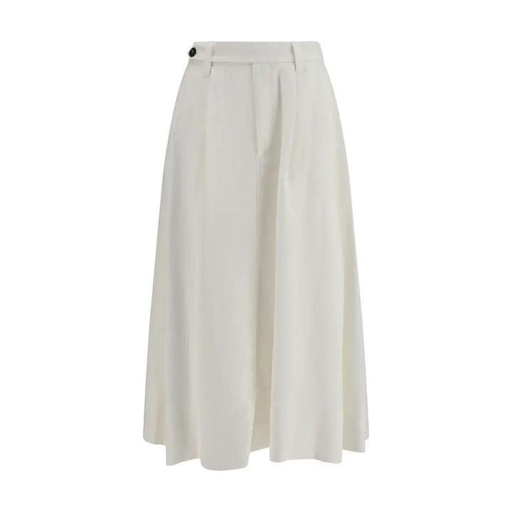 Brunello Cucinelli Sample Sale | Brunello Cucinelli White Viscose Long Skirt - | Designer outlet