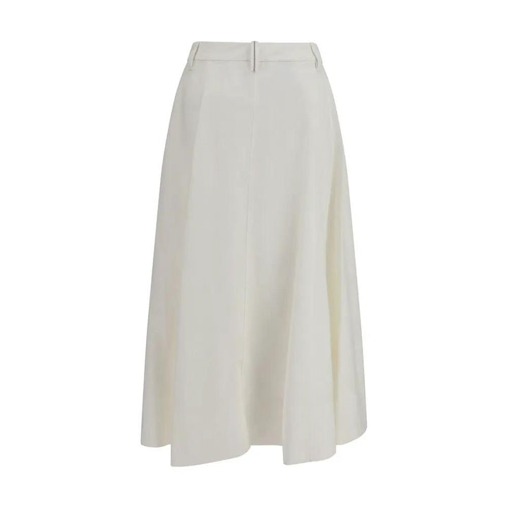 Brunello Cucinelli Sample Sale | Brunello Cucinelli White Viscose Long Skirt - | Designer outlet