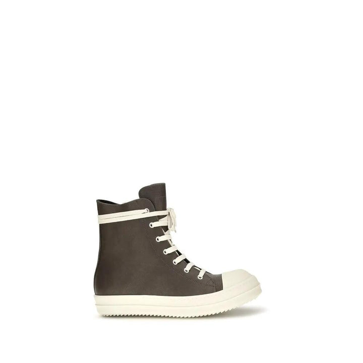 Rick Owens Sample Sale | Rick Owens Brown Calf Leather Bos Taurus High Top Sneakers - | Designer outlet