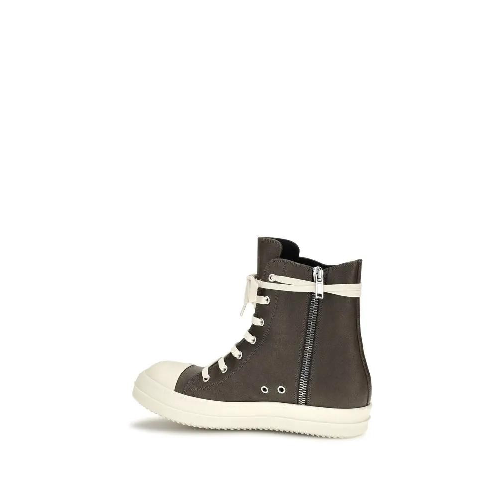 Rick Owens Sample Sale | Rick Owens Brown Calf Leather Bos Taurus High Top Sneakers - | Designer outlet