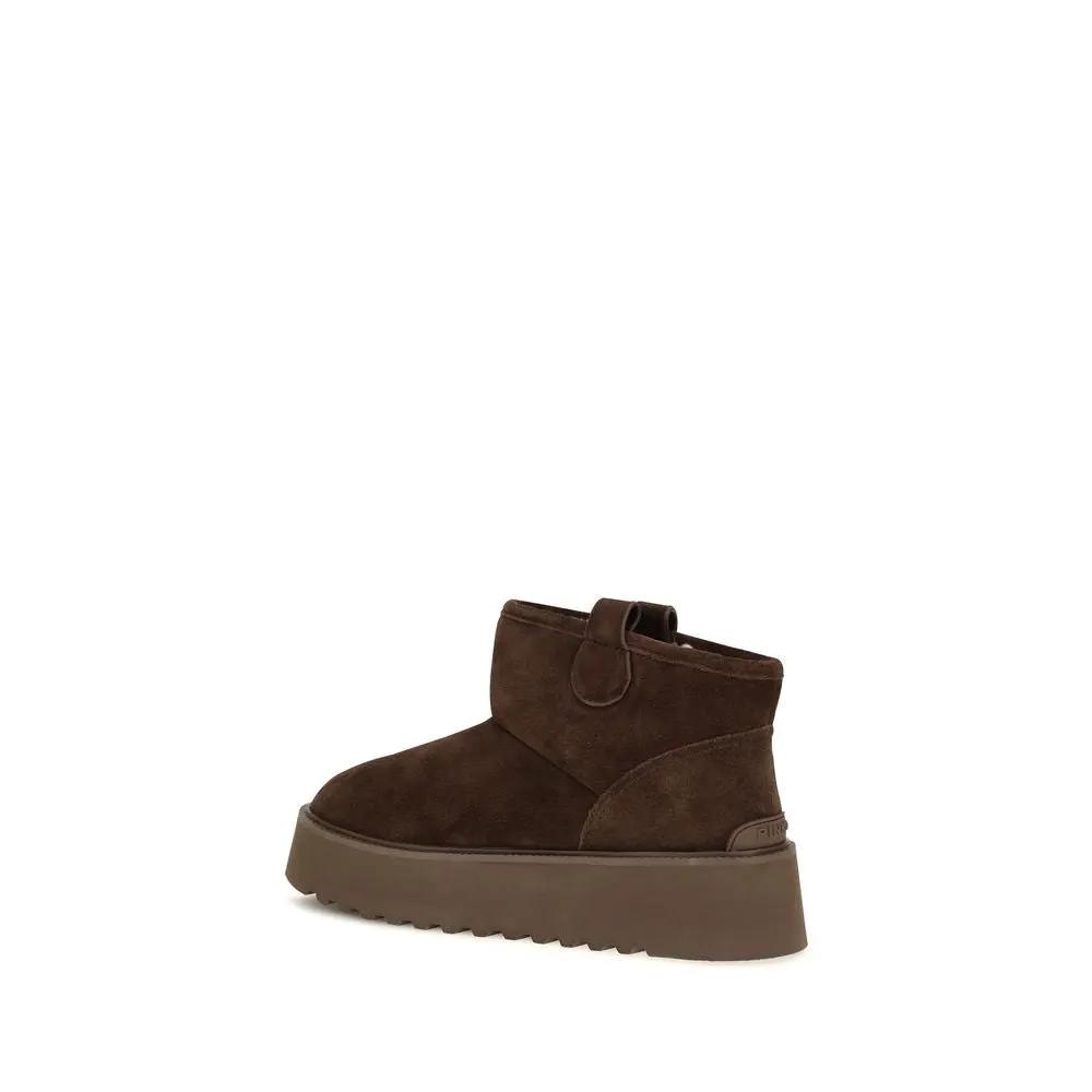 PINKO Sample Sale | PINKO Brown Calf Leather Bos Taurus Flat Boots - | Designer outlet
