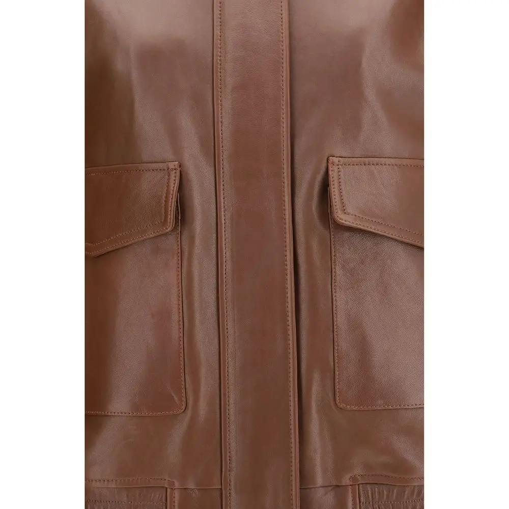 Arma Sample Sale | Arma Brown Lamb Ovis Aries Aries Full-Length Jacket - | Designer outlet