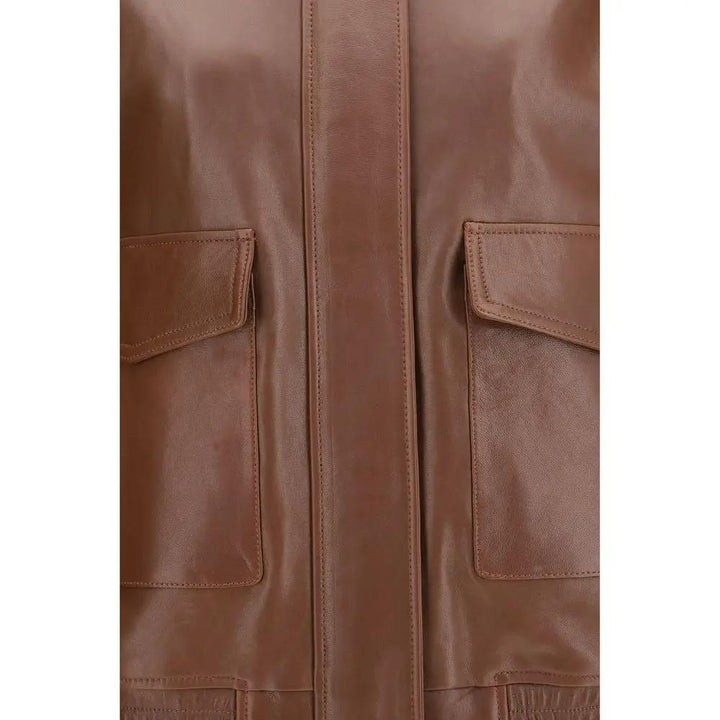Arma Sample Sale | Arma Brown Lamb Ovis Aries Aries Full-Length Jacket - | Designer outlet