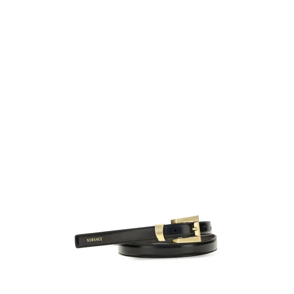 Versace Sample Sale | Versace Black Calf Leather Bos Taurus Regular Belt - | Designer outlet