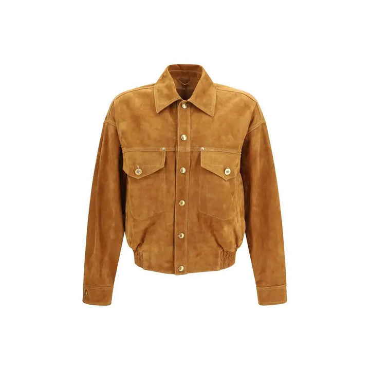 Versace Sample Sale | Versace Brown Lamb Ovis Aries Aries Leather Jacket - | Designer outlet