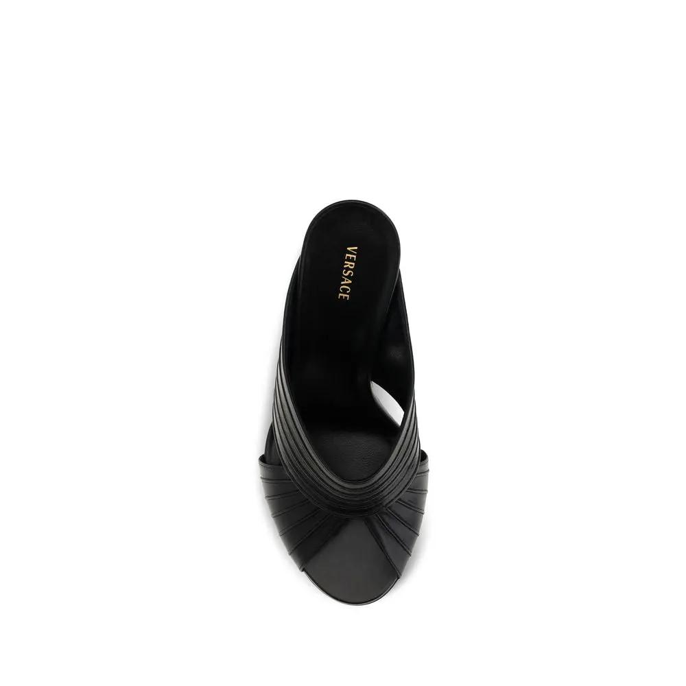 Versace Sample Sale | Versace Black Lamb Ovis Aries Aries Mules - | Designer outlet