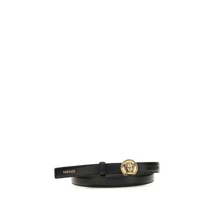 Versace Sample Sale | Versace Black Calf Leather Bos Taurus Regular Belt - | Designer outlet