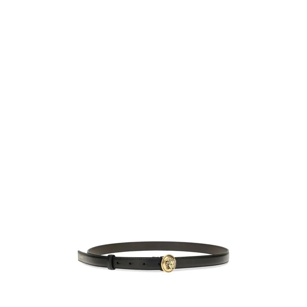 Versace Sample Sale | Versace Black Calf Leather Bos Taurus Regular Belt - | Designer outlet
